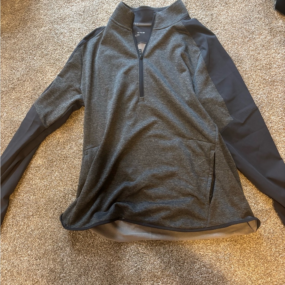 Gray and Black Quarter-Zip Under Armor Pullover